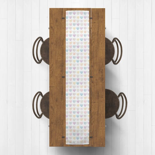90" Poly Twill Be Mine Candy Hearts Table Runner